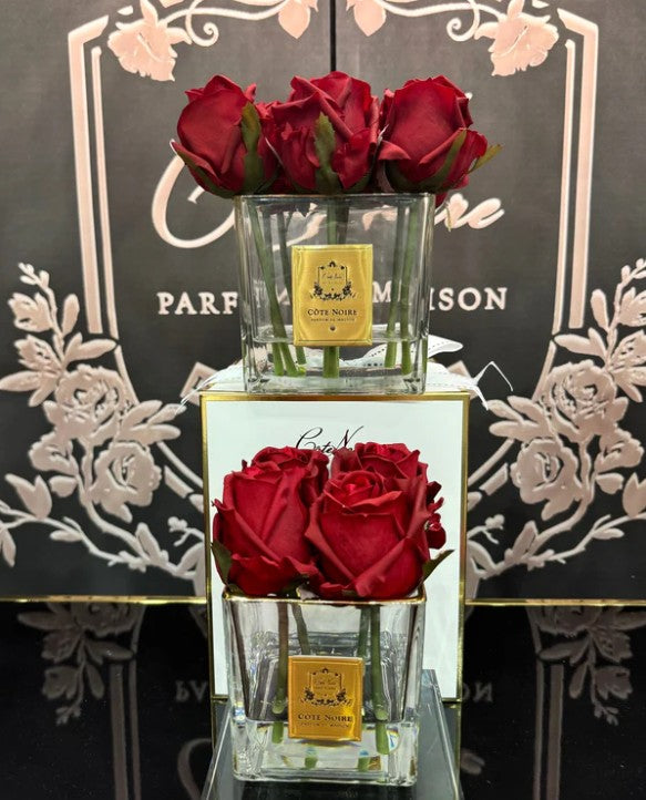 Côte Noire Couture SVC404 4 boutons roses rouges verre