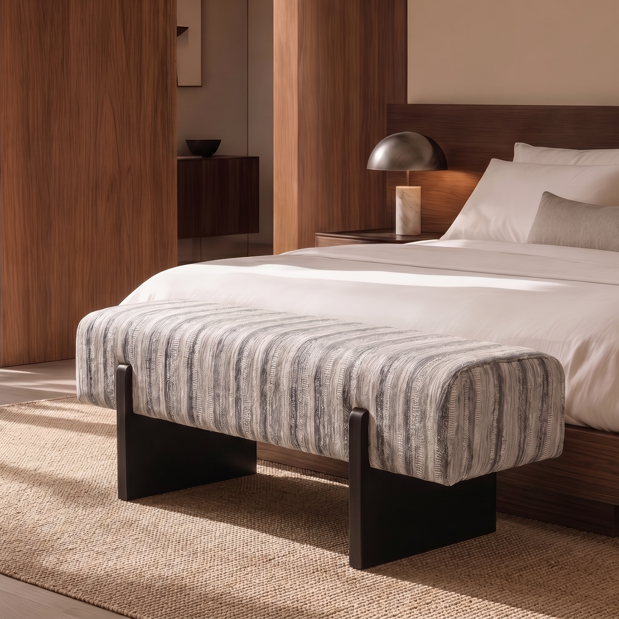 Sia Vog Banc tissu tramé motif gris bleu