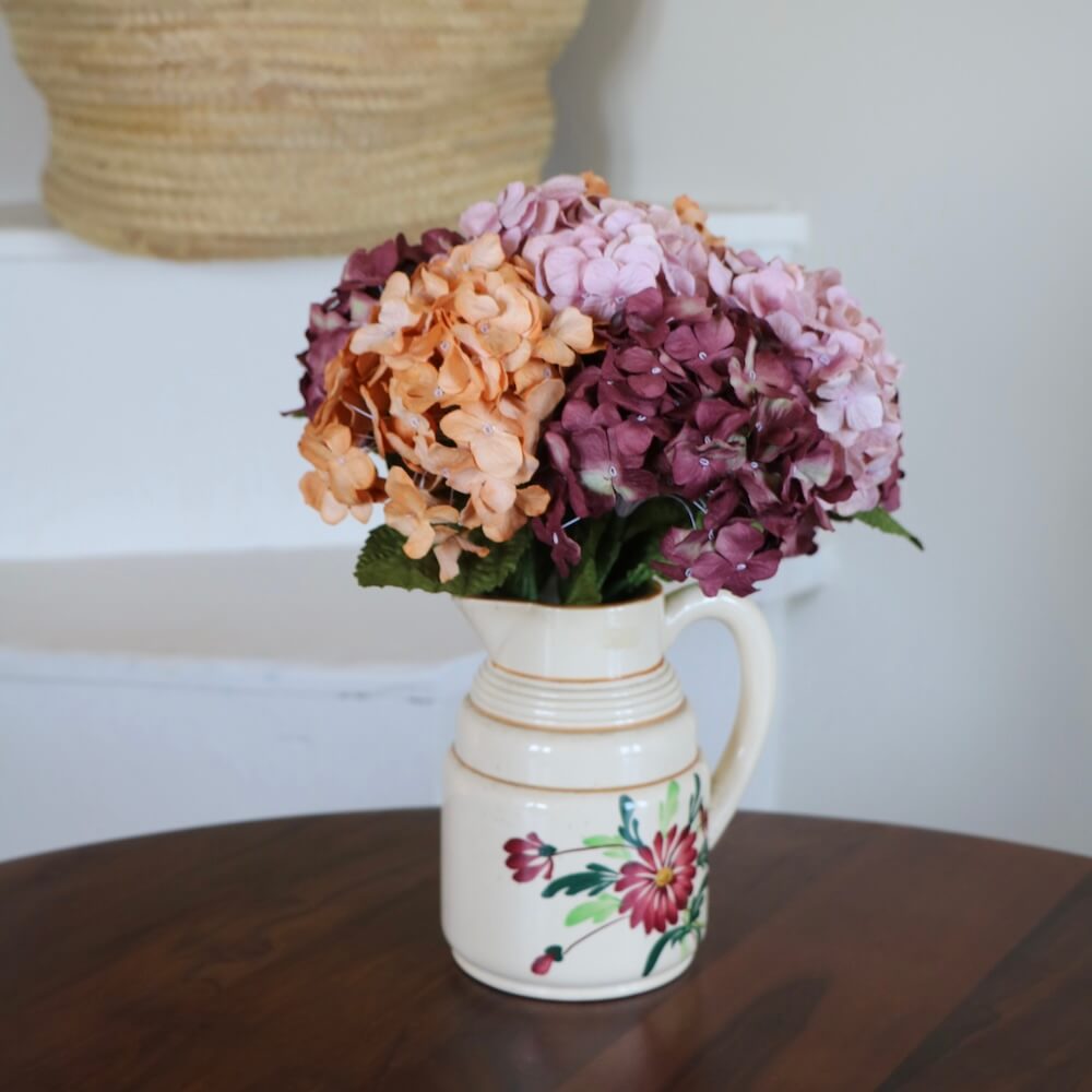 Flowrette Hortensia d'automne bouquet papier mauve