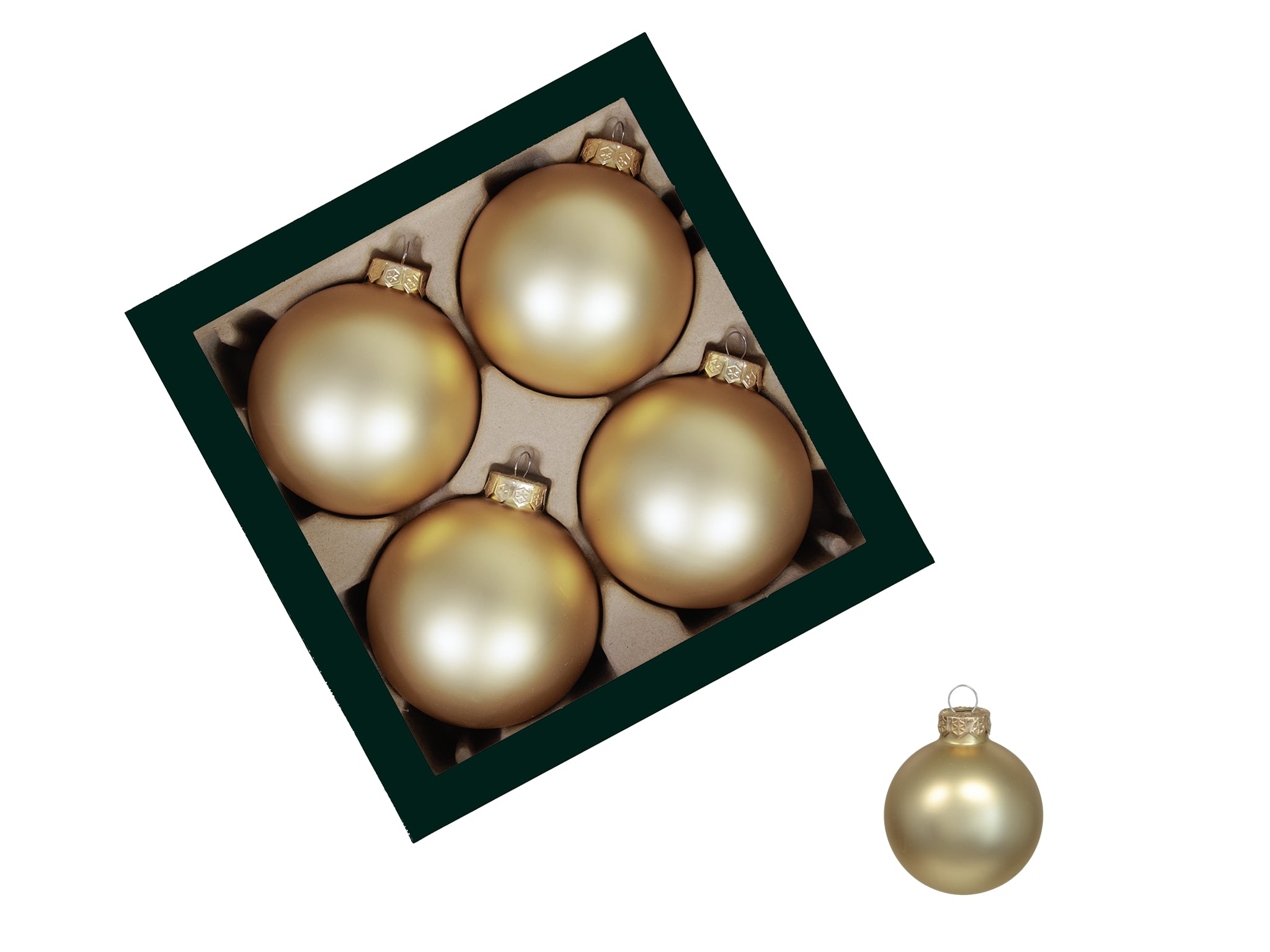 Feuillazur Rungis Boite boules de Noël doré mat 10 cm x4