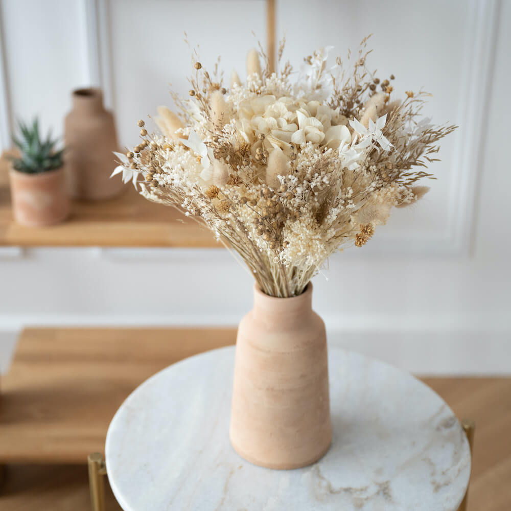 Flowrette Côme Bouquet fleurs séchées taille M beige naturel