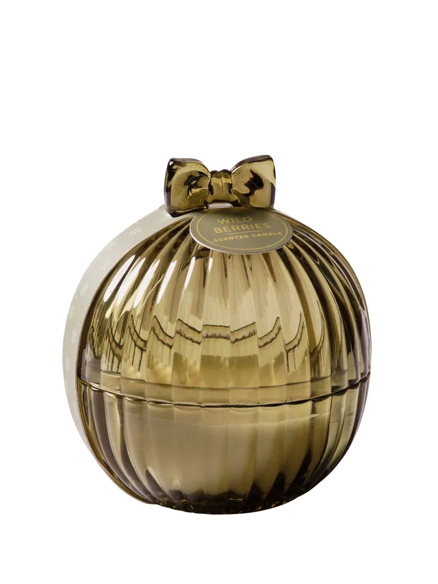 Feuillazur Rungis Bougie en boule de Noël bougie verte nœud