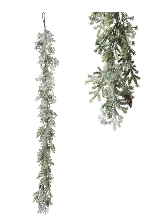 Feuillazur Rungis Produits de saison guirlande pin enneigé 150 cm