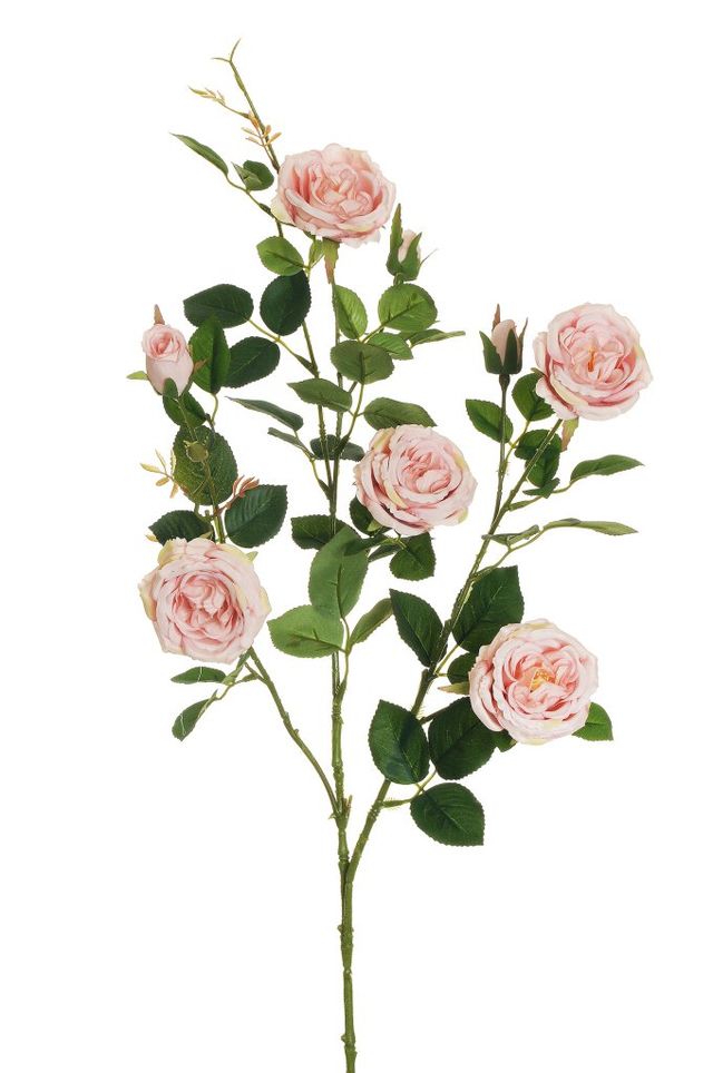 Feuillazur Rungis Branche de Rose fleur artificielle rose 87cm
