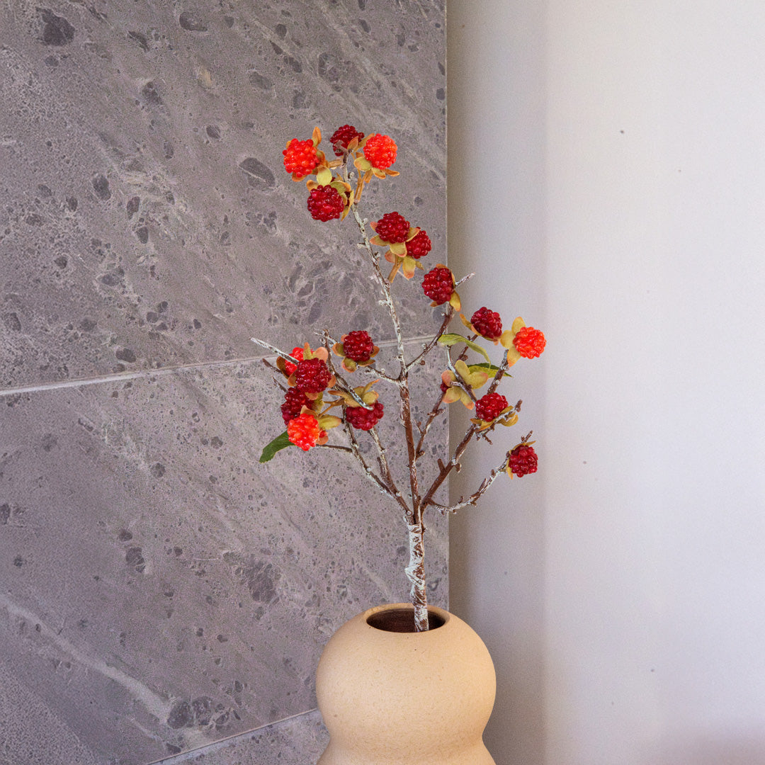 Flowrette Framboisier branche artificielle verte x1