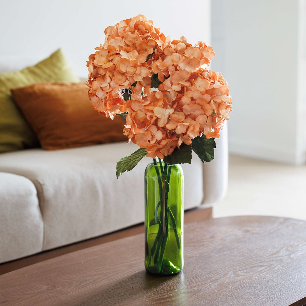 Flowrette Fleurs en papier Hortensia orange clair x1 éternel