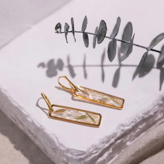 Flowrette Perline grandes boucles oreilles fleurs or fin