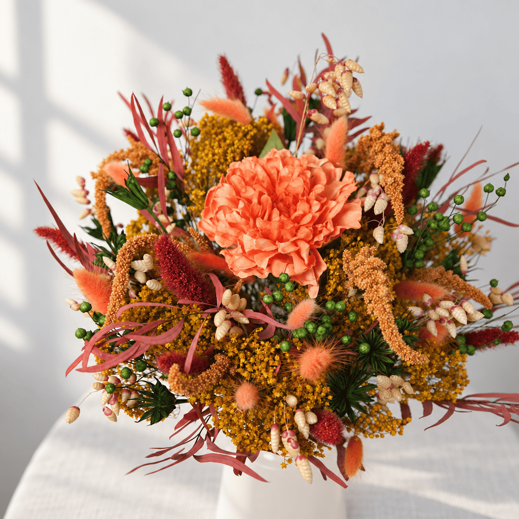 Flowrette Verlaine bouquet mixte séché papier automne
