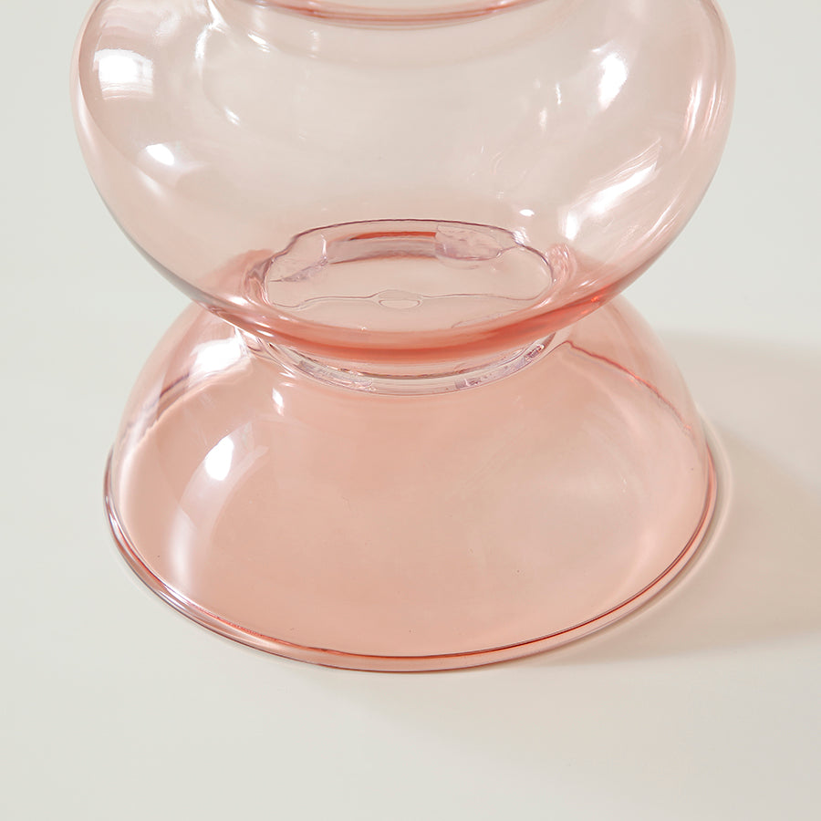 Sia Home Sunrise vase verre rose pâle 20 cm soliflore