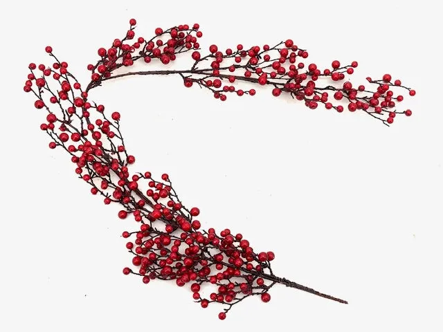 Feuillazur Rungis Berry guirlande baies Noël rouge 120cm