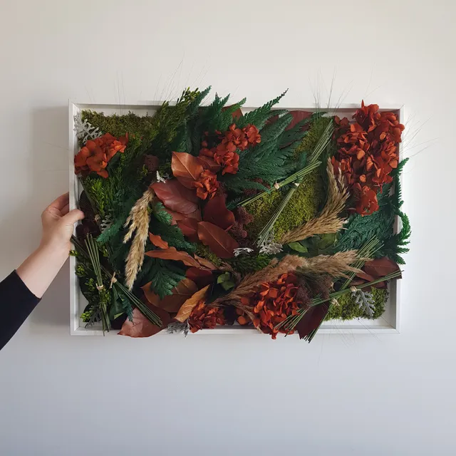 Ateliers Ouchamp Cadres M tableau végétal rouge cadre blanc