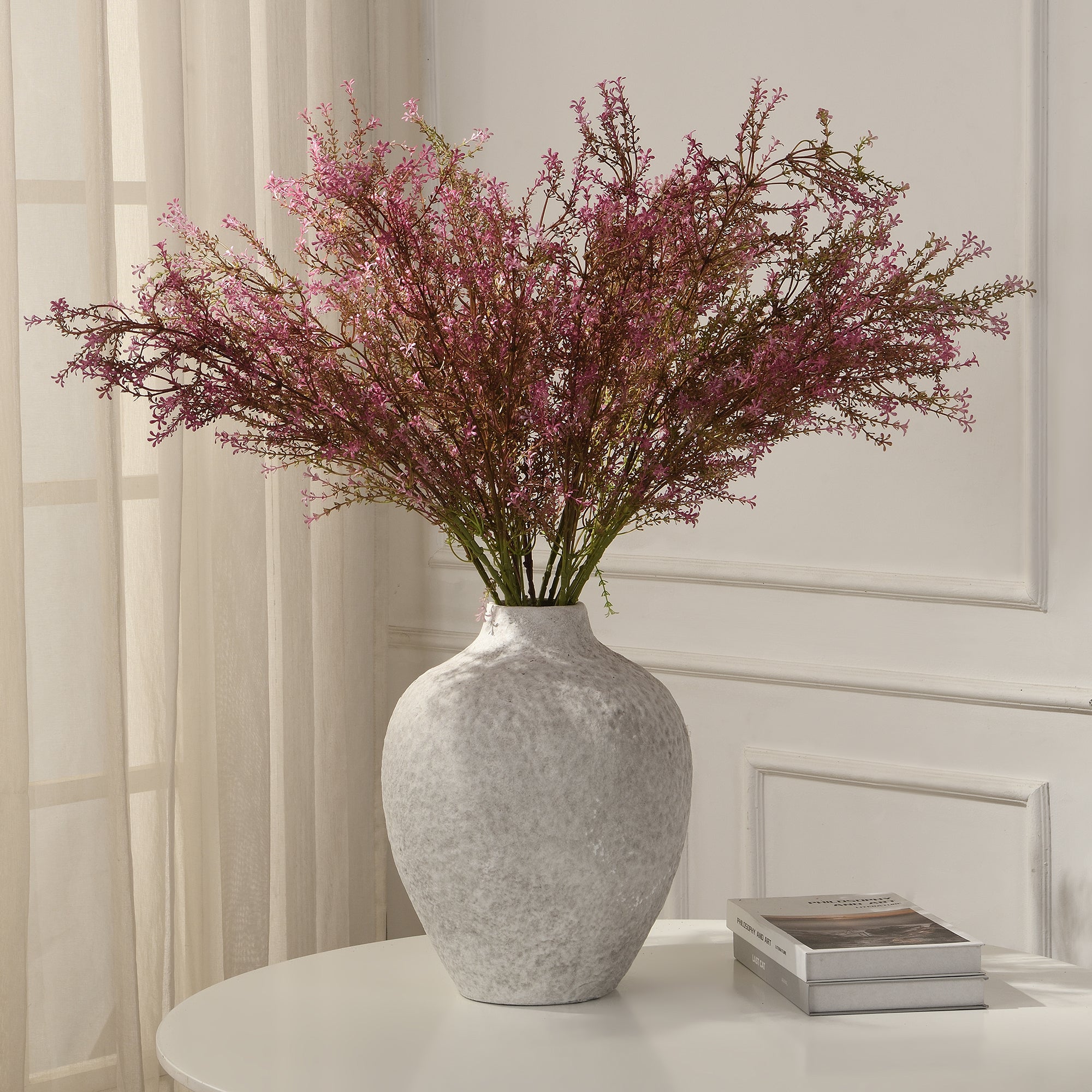 Sia Home Feuillages artificiels 92 cm tige fleurie blanc