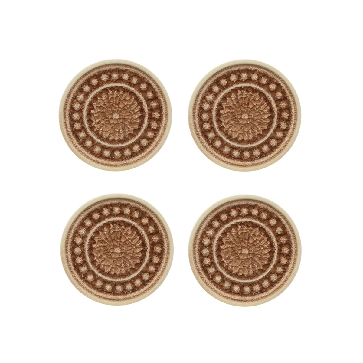 Sia Home Doily porte-bougies céramique beige lot 4