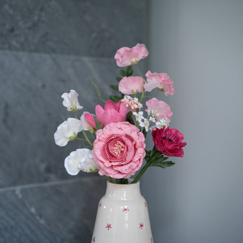 Flowrette Cocteau bouquet fleurs en papier rose