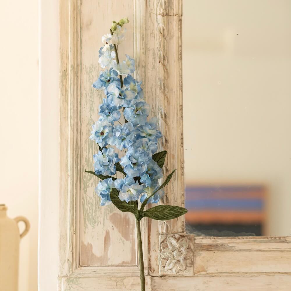 Flowrette Fleurs en papier delphinium bleu tige x1 fait main