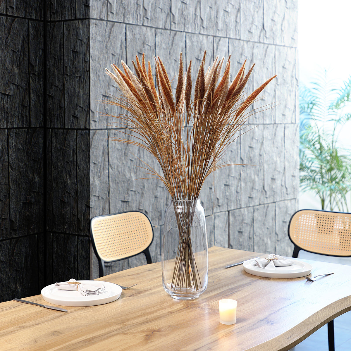 Sia Home Bouquets Artificiels Pampa 12 tiges 80 cm marron