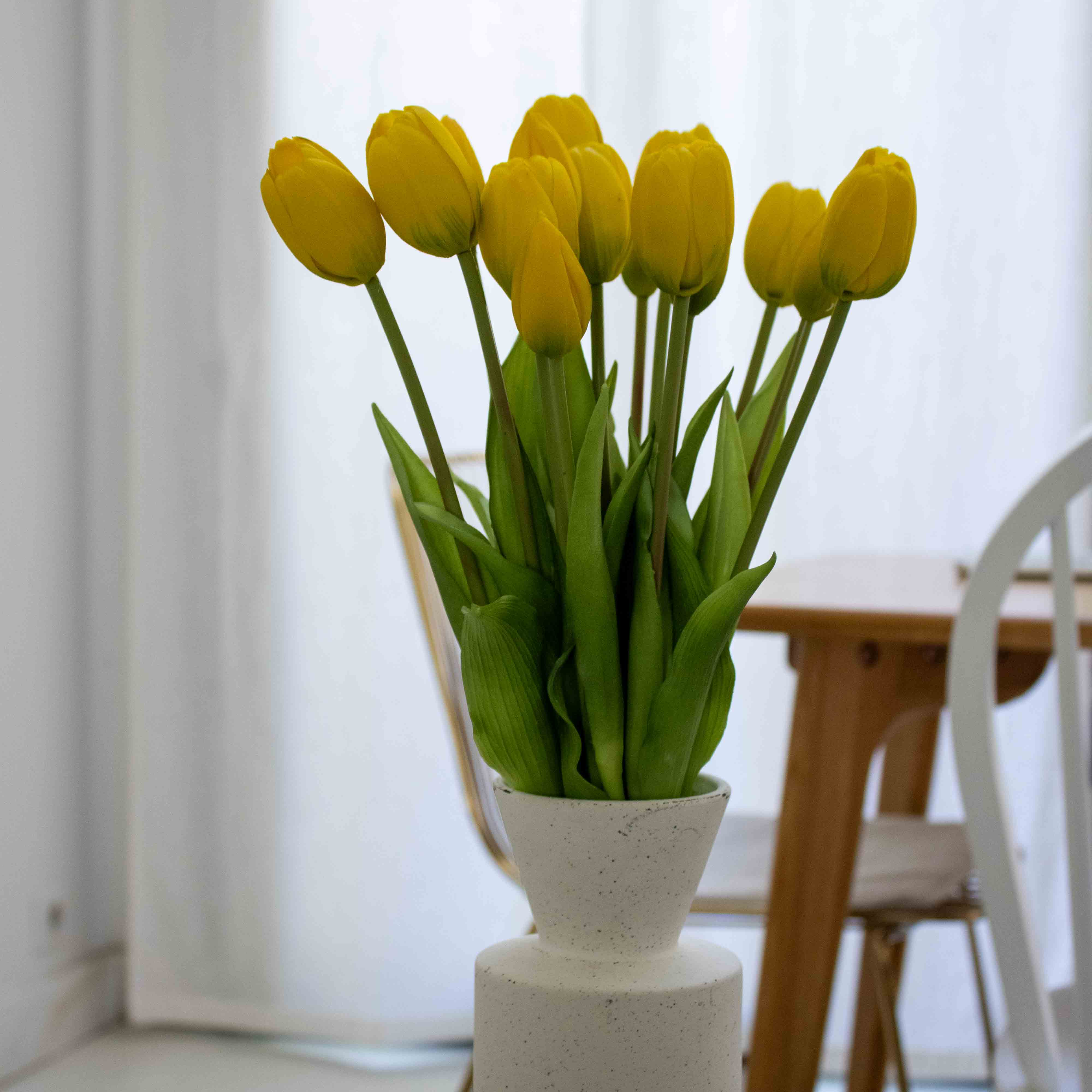 Flowrette Tulipes Botte fleurs artificielles jaunes x1