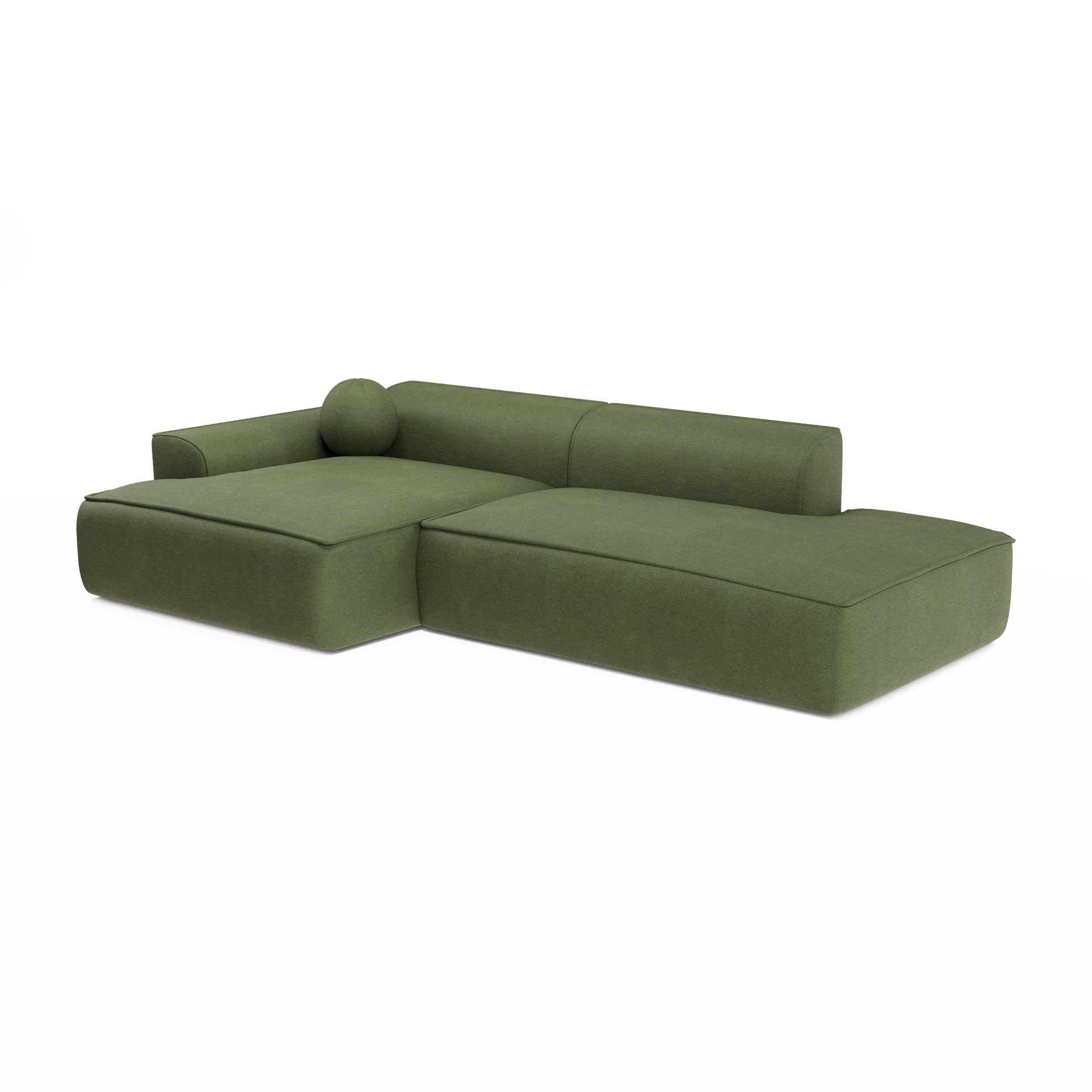 Sia Home Canapé Ania angle gauche vert olive spacieux