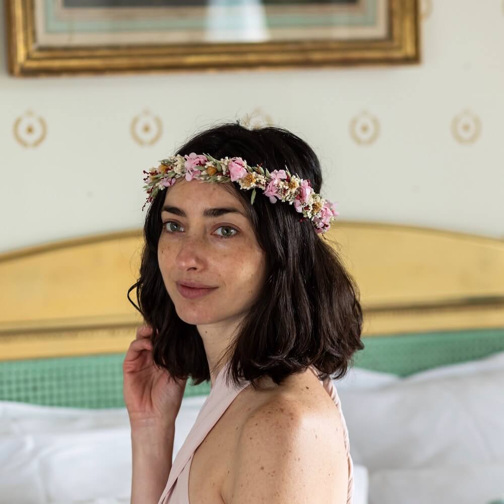Flowrette Ombeline couronne fleurs tête mariage