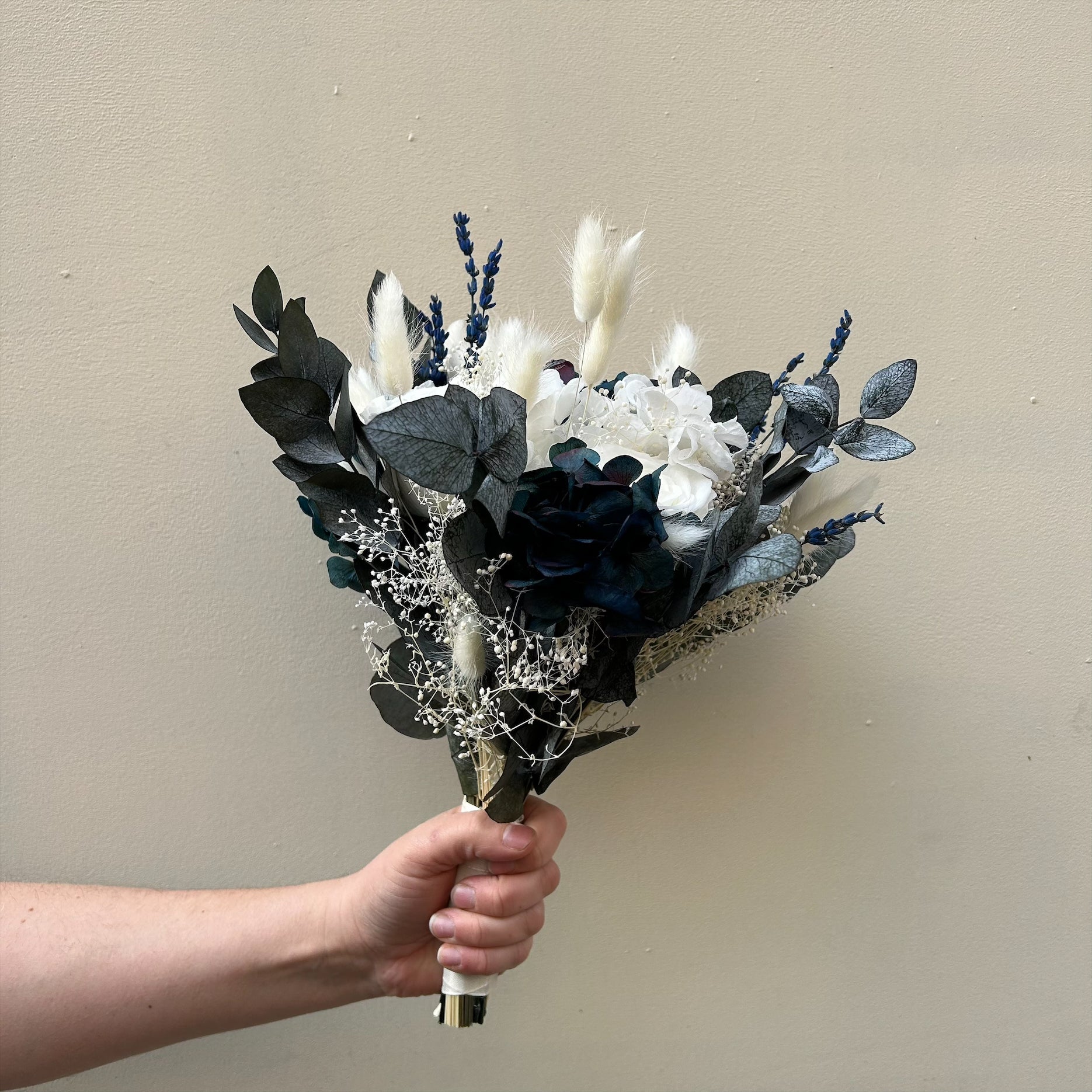 Ateliers Ouchamp Carrousel bouquet mariée stabilisé blanc 25 cm