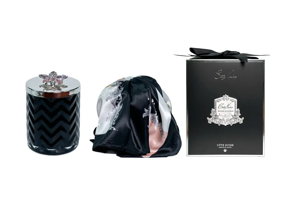 Côte Noire Herringbone HCS02 bougie parfumée champagne rose 600 g