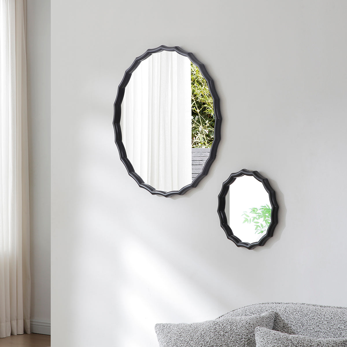 Sia Home Ondine 38 cm miroir rond blanc