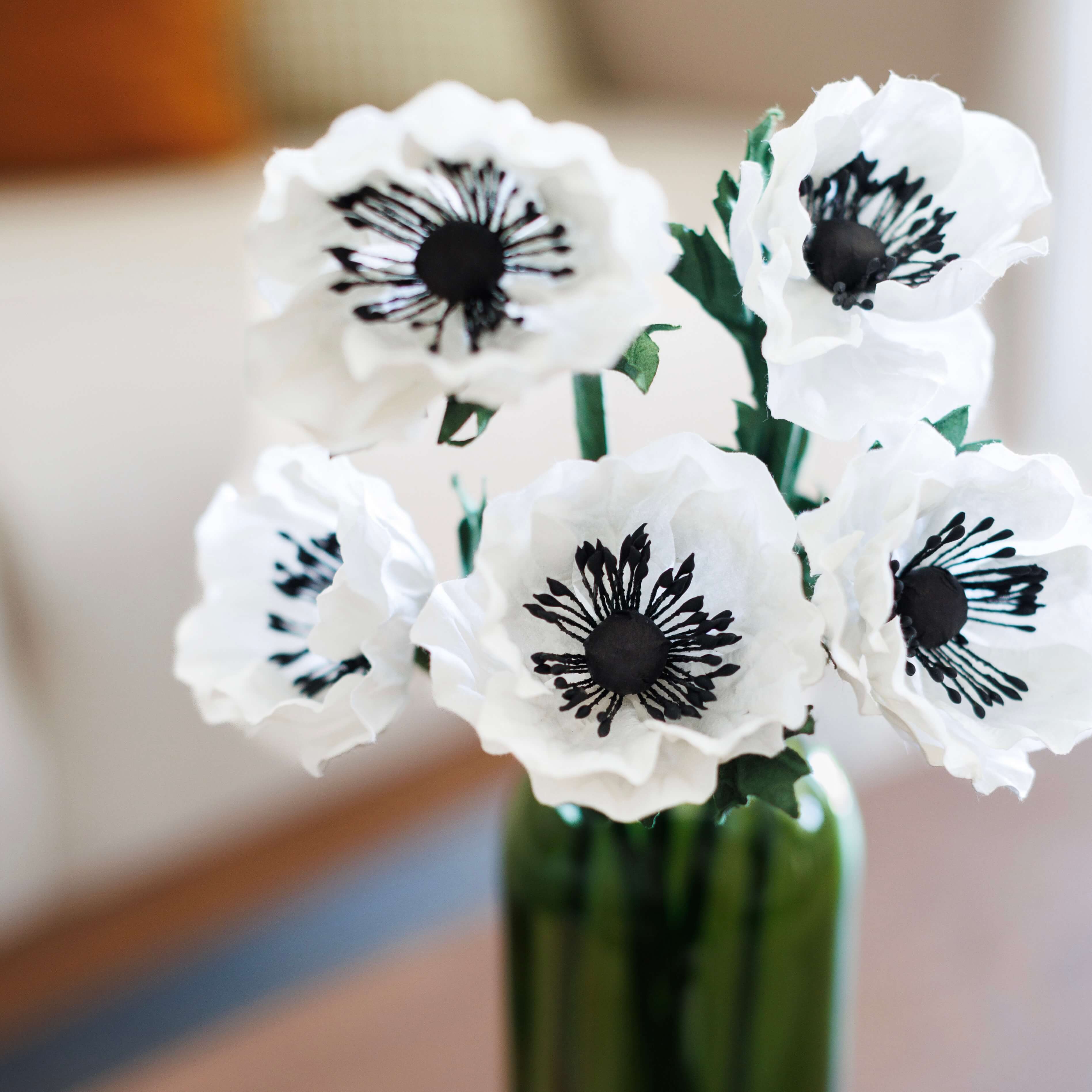 Flowrette Fleurs en papier Anémone fleur papier blanc x1