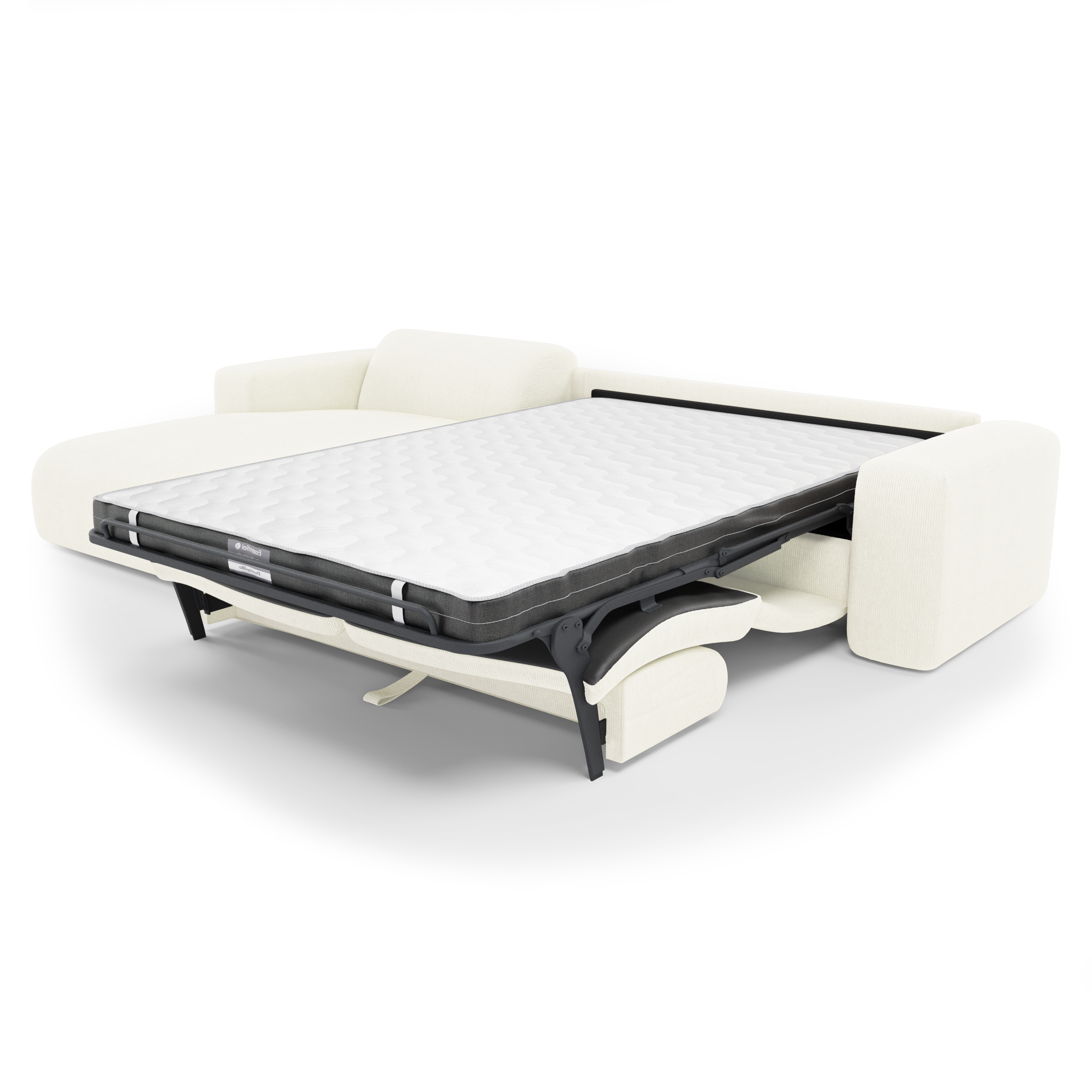 Sia Myra canapé angle gauche convertible crème 5 places