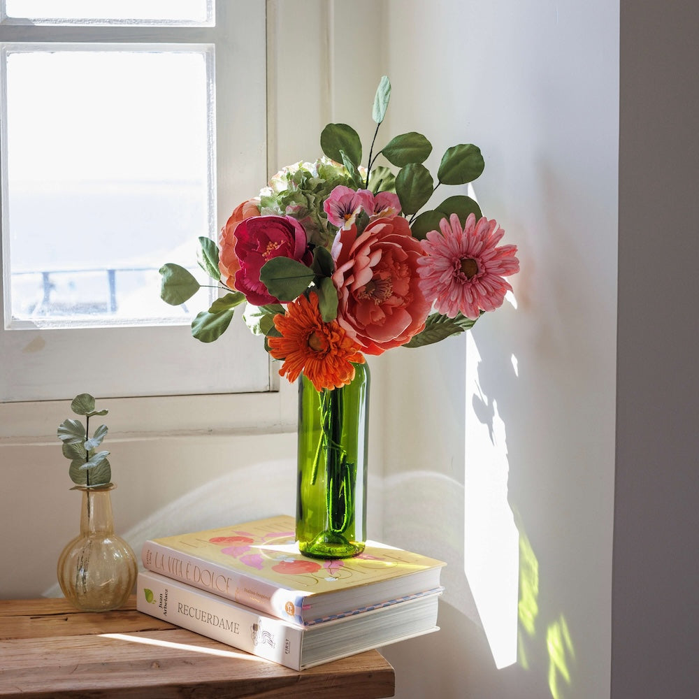 Flowrette Goya bouquet fleurs en papier pivoine gerbera orange rose