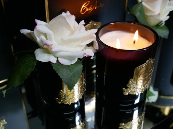 Côte Noire Soy Blend 450 g bougie jasmin verre fumé