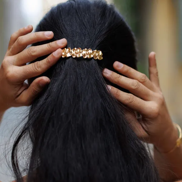Flowrette Bijoux Bertille barrette cheveux fleurs dorée