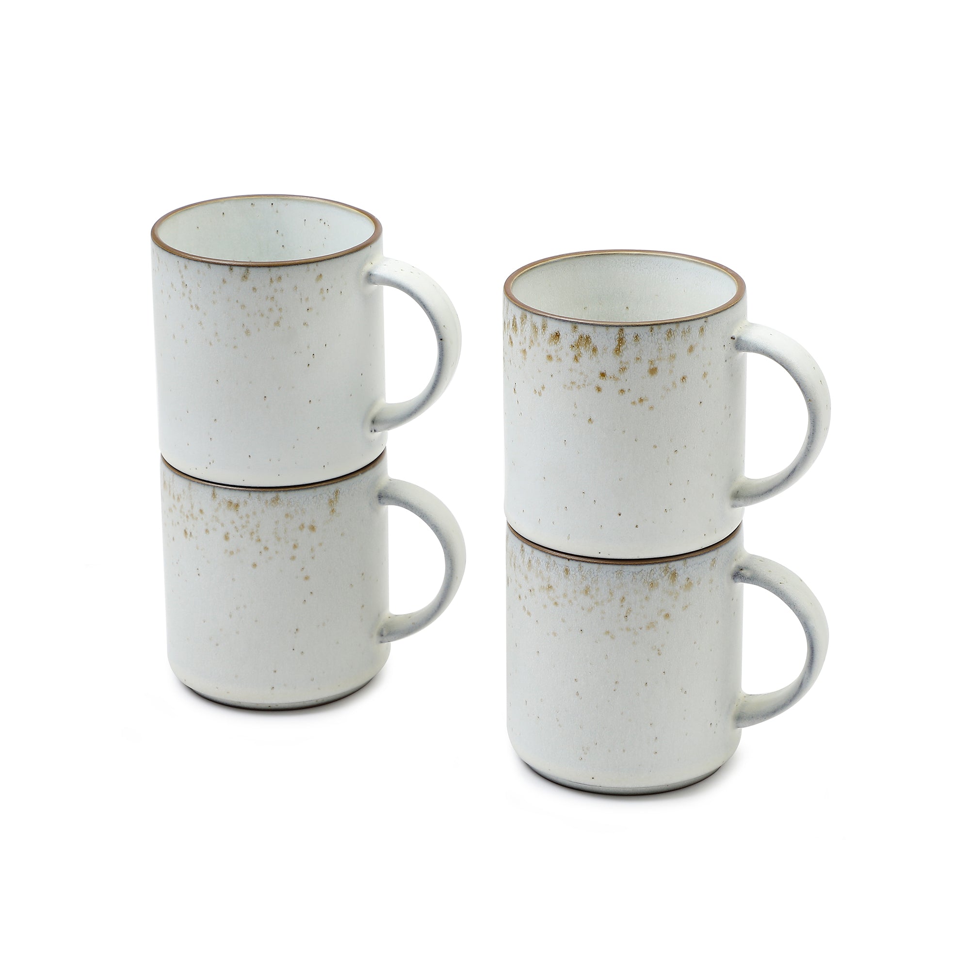 Sia Home Karlstad Service 4 tasses grès blanc 9 cm