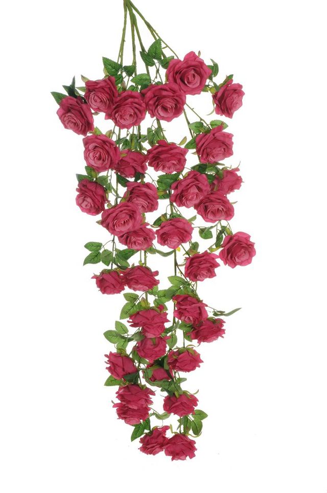 Feuillazur Rungis piquet de rose artificielle saumon 125cm