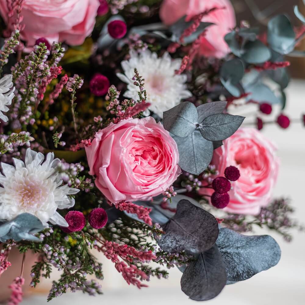 Flowrette Rivoli Bouquet Éternel Rose Taille M Stabilisé