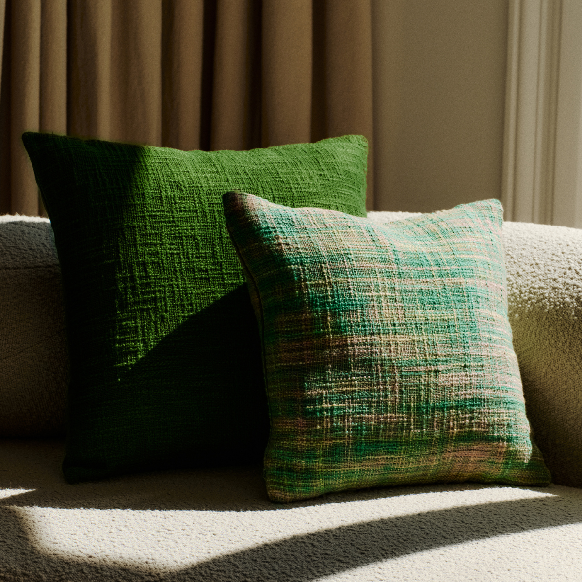 Sia Home Odeon Housse de coussin verte 50x50 cm coton