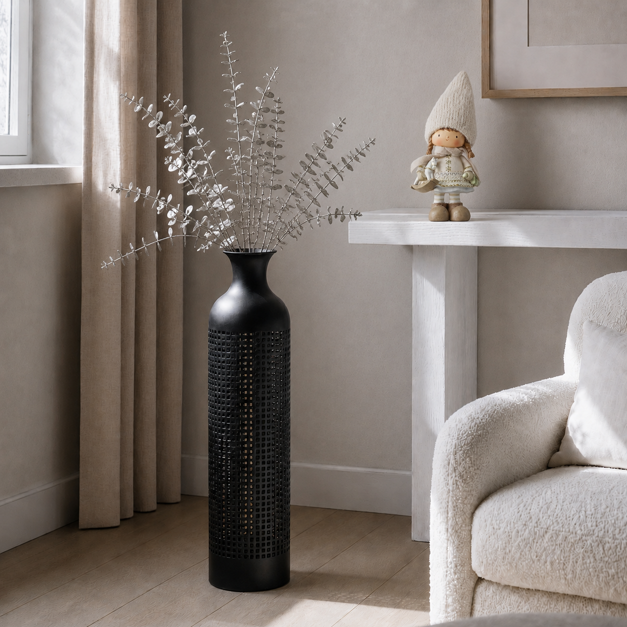 Sia Feuillages artificiels Eucalyptus 116 cm tige argentée