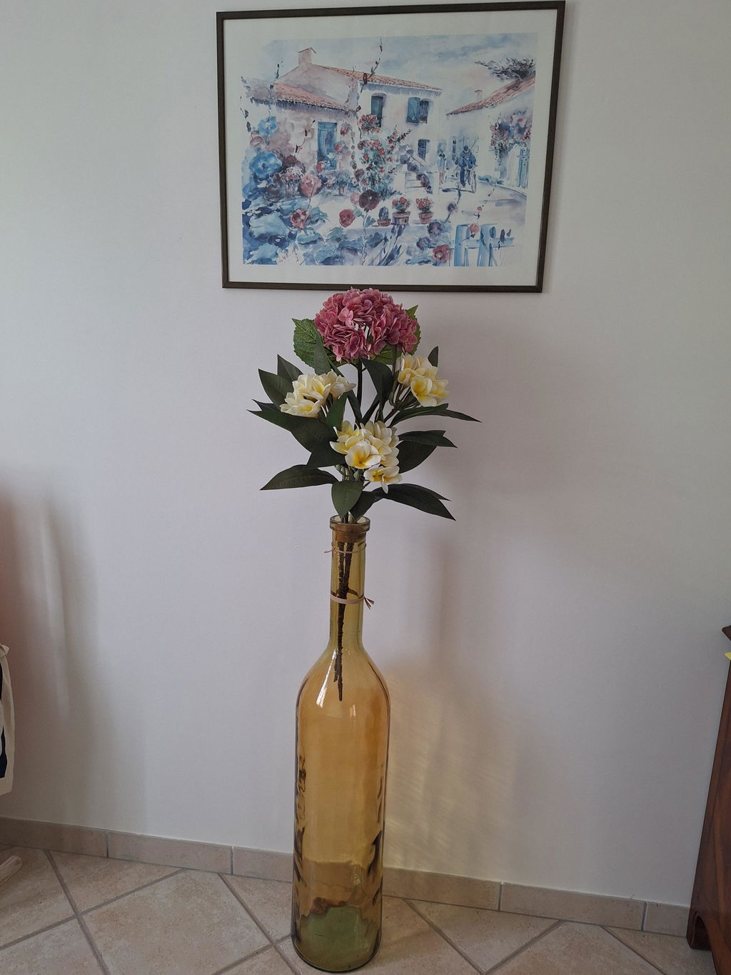 Flowrette Frangipanier jaune fleur artificielle tige exotique