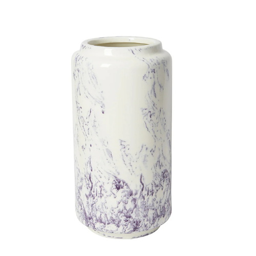 Sia Home Vase Marbre 40 cm blanc céramique