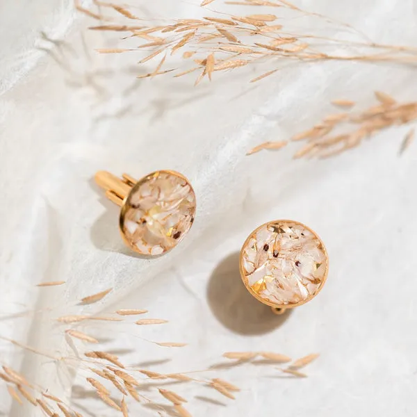 Flowrette Alba Boutons de manchette fleurs or 24 carats