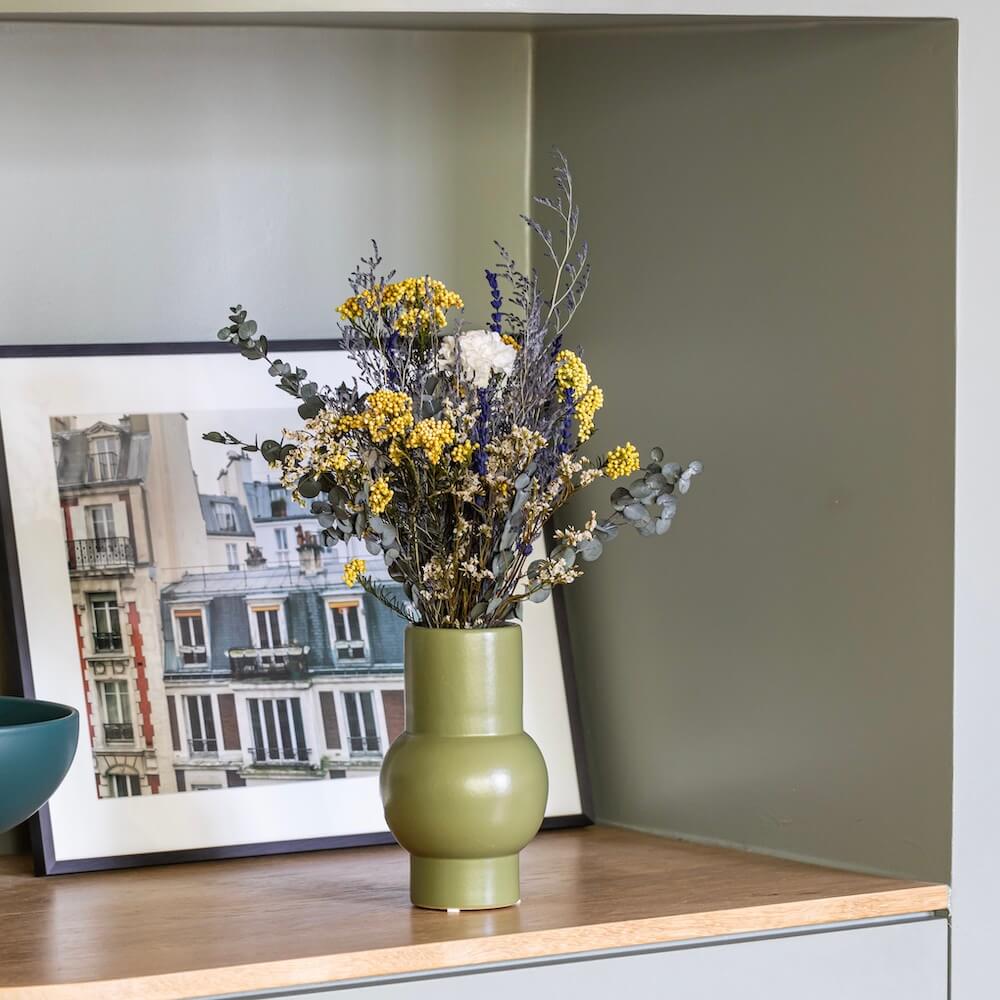 Flowrette Lindo Vert vase terre cuite vert kaki