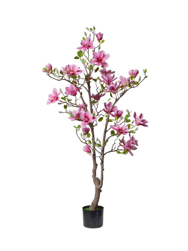 Feuillazur Rungis Magnolia en pot artificiel rose 150cm