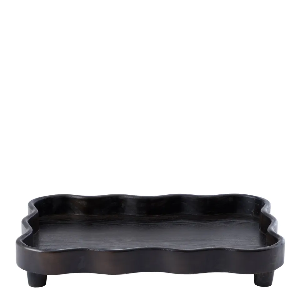 Sia Home Nami plateau décoratif ondulé noir 48 cm