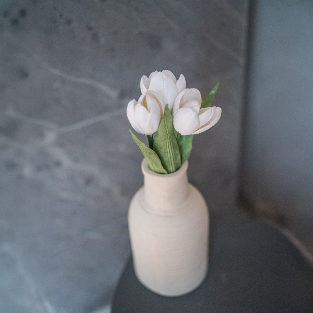 Flowrette Fleurs en papier Mini tulipe fleur blanche x1 durable