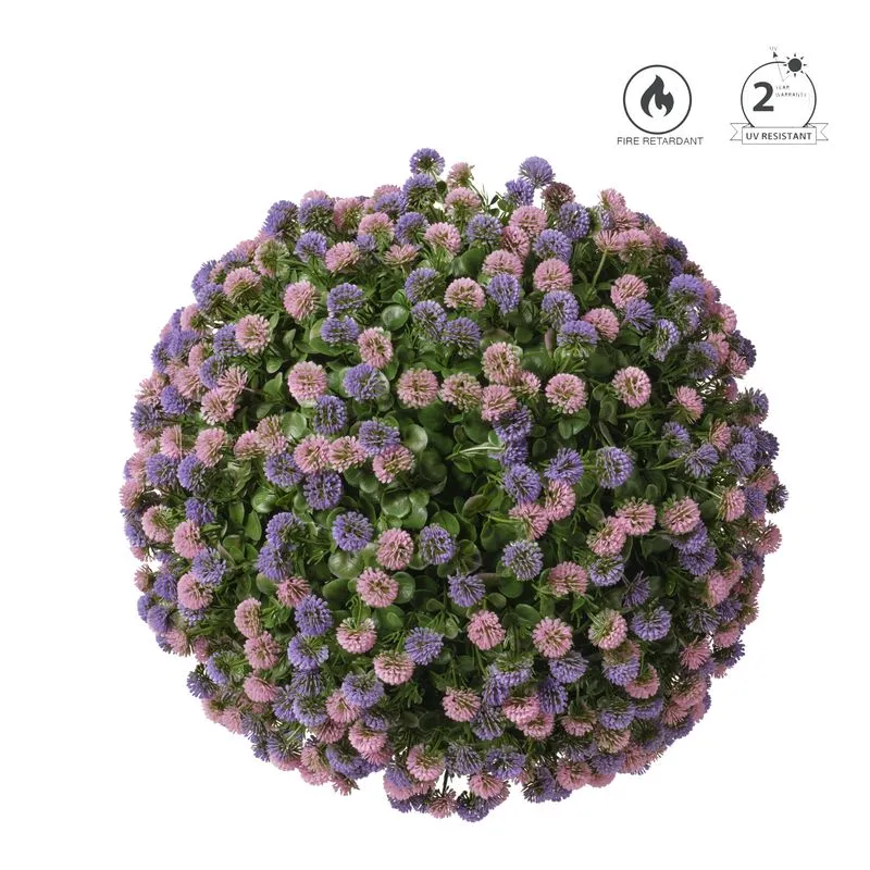 Feuillazur Boule de fleurs boule artificielle rose 38cm