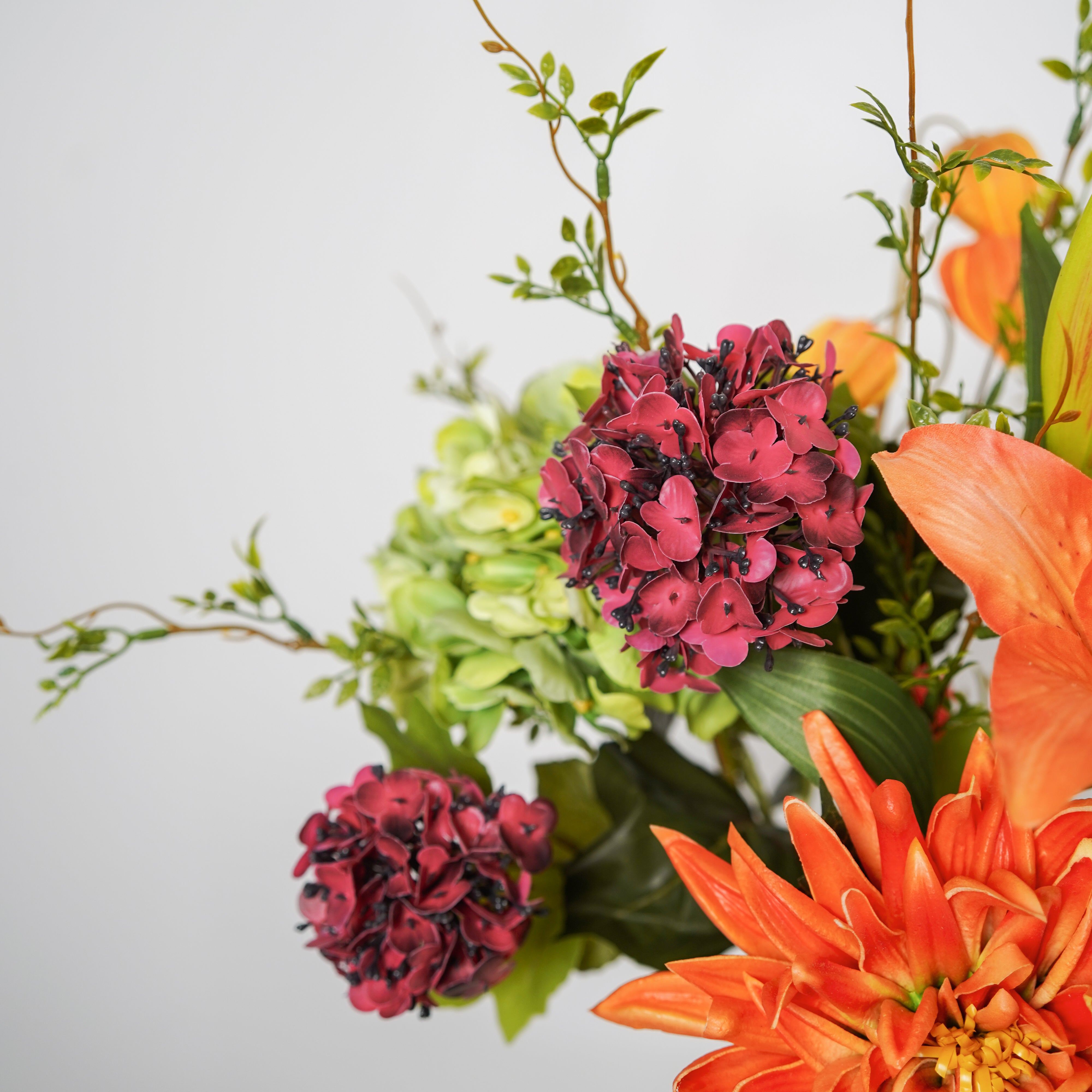 Flowrette Eglantine bouquet fleurs artificielles automne orange