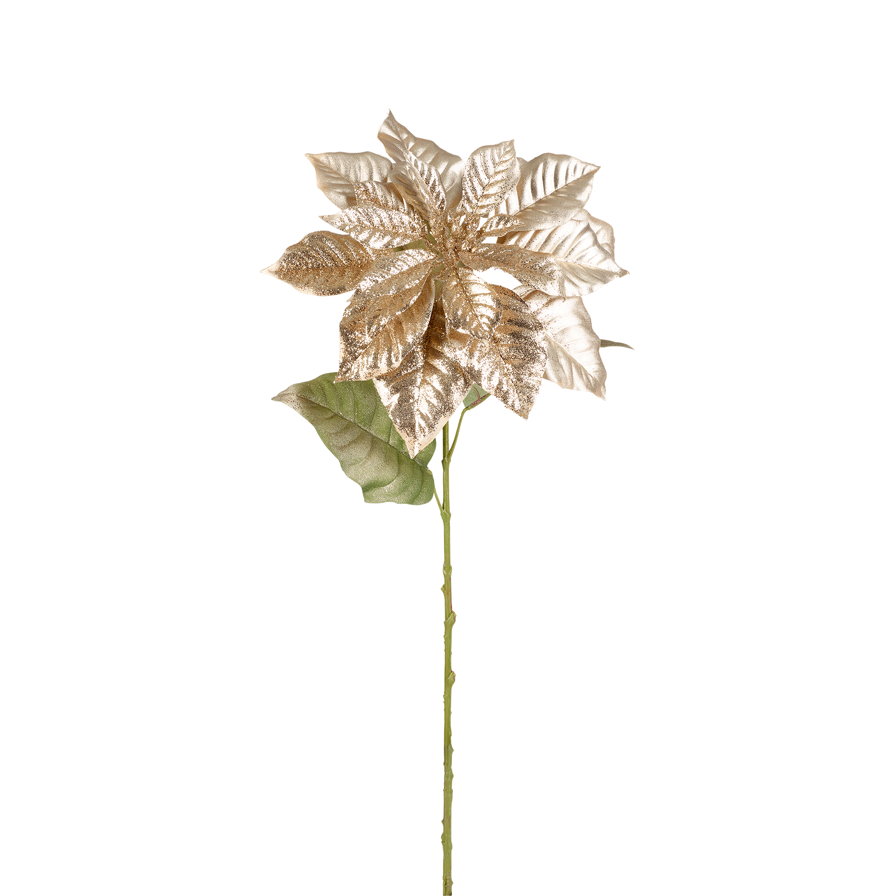 Sia Home Poinsettia tige fleur artificielle doré 80 cm