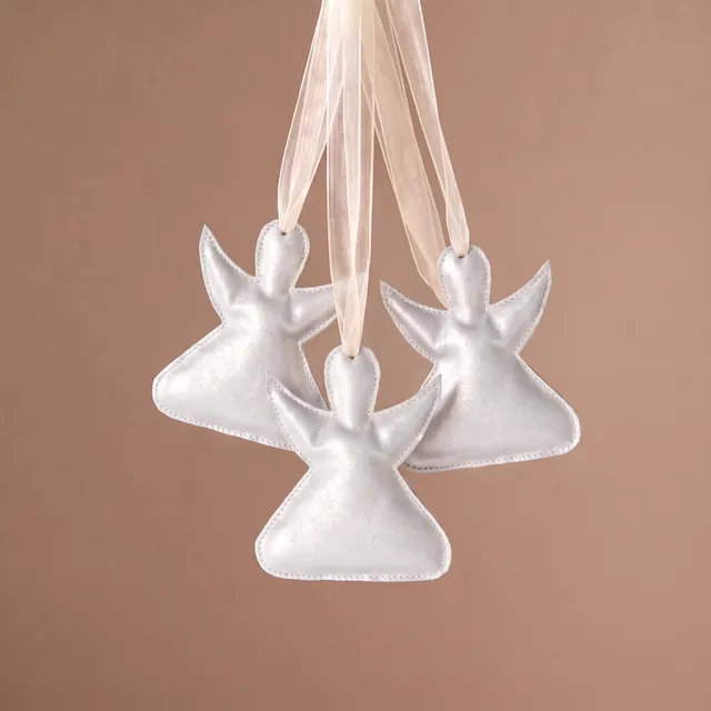 Sia Home Ange suspension Noël cuir 10 cm argenté