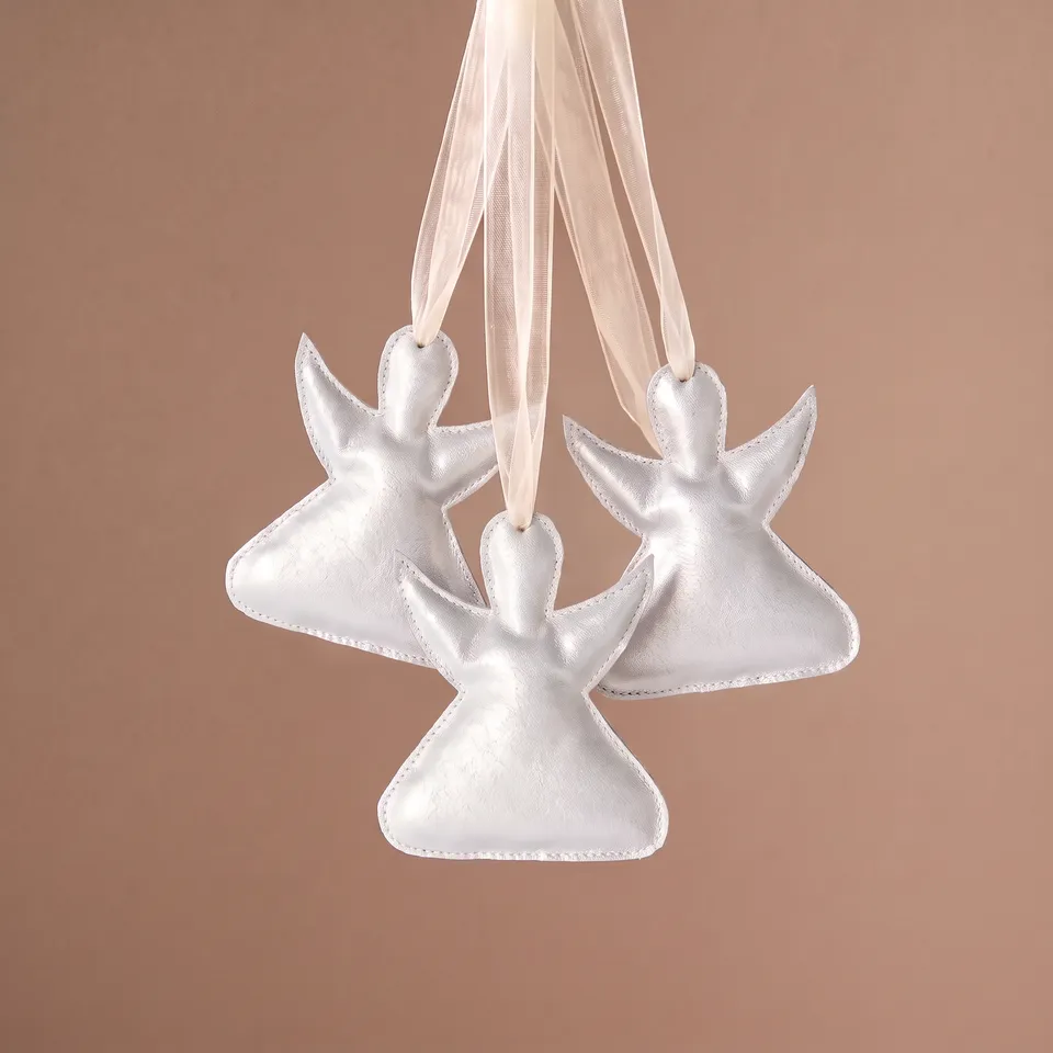 Sia Home Ange suspension Noël cuir 10 cm argenté