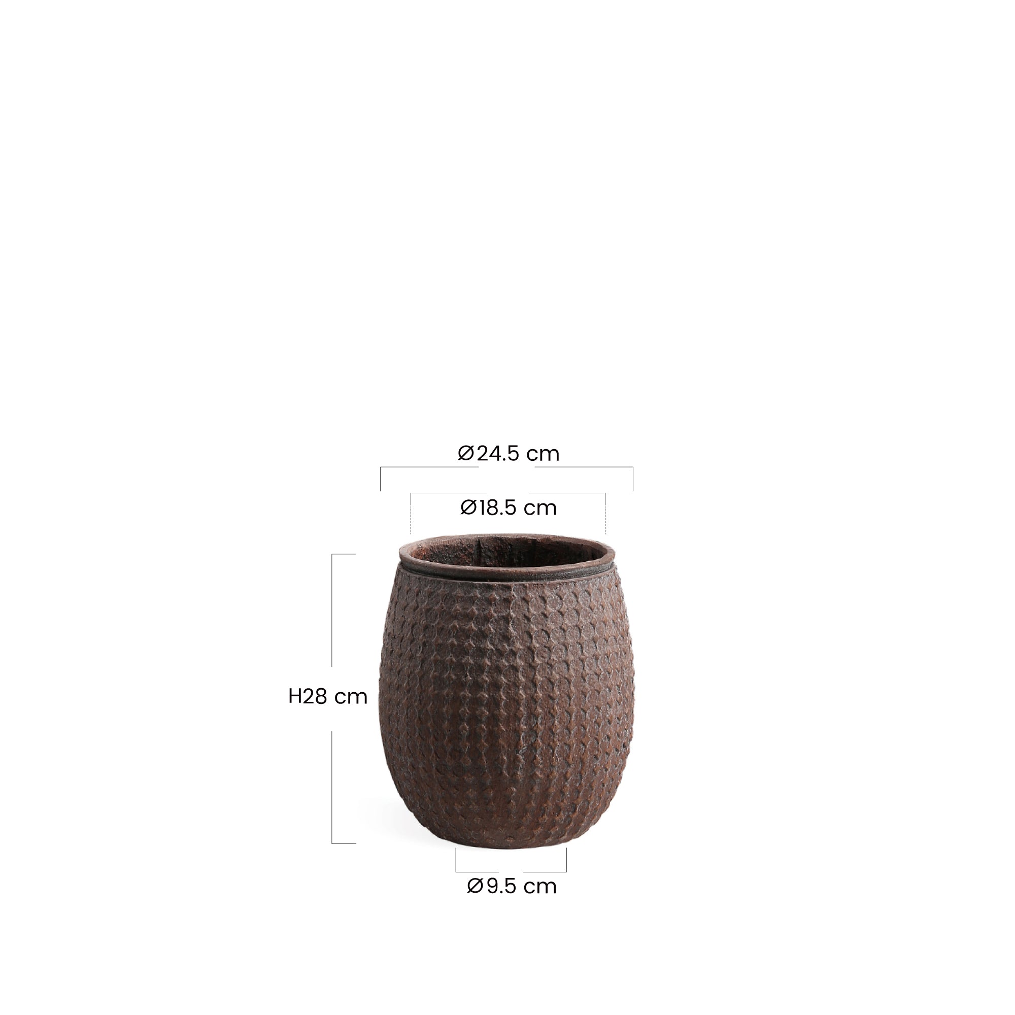 Sia Home Cache-pots Zen losanges cache-pot rouge 28 cm ciment