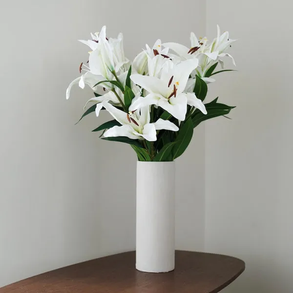 Flowrette Fleurs artificielles Lys blanc 3 têtes Real Touch